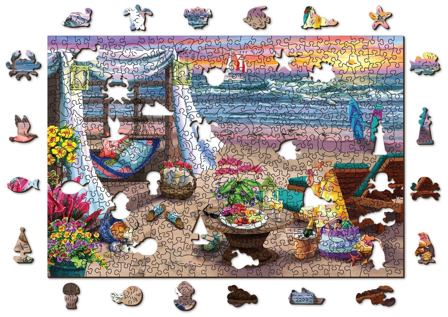 Koka puzle ar figūrām Wooden City Vasara, 505 d. цена и информация | Puzles, 3D puzles | 220.lv