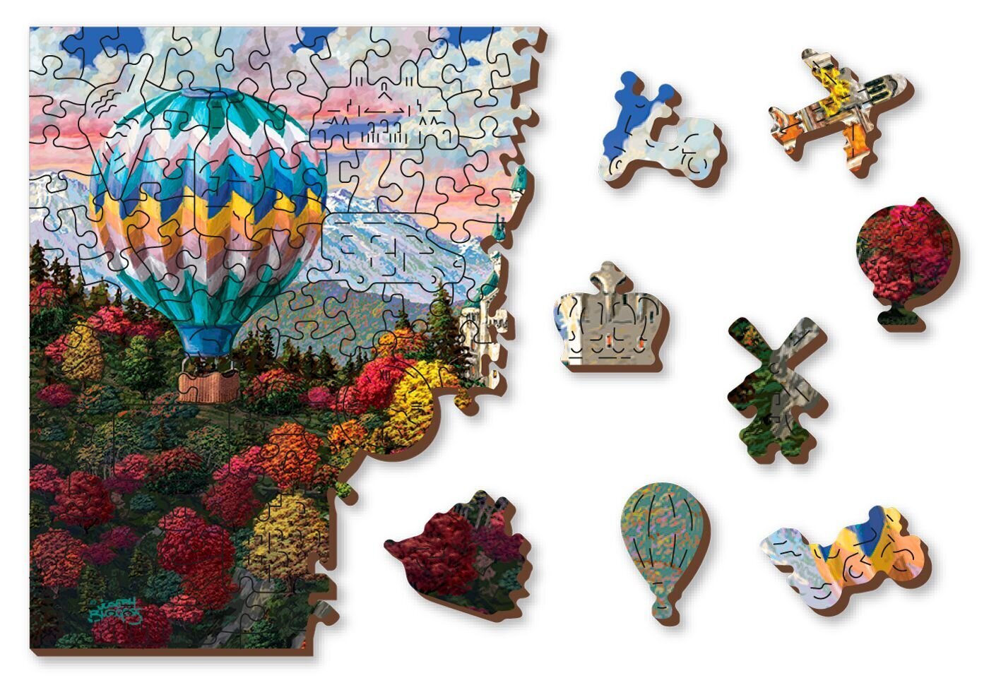 Koka puzle ar figūrām Wooden City Neišvānšteinas pils, 750 d. цена и информация | Puzles, 3D puzles | 220.lv
