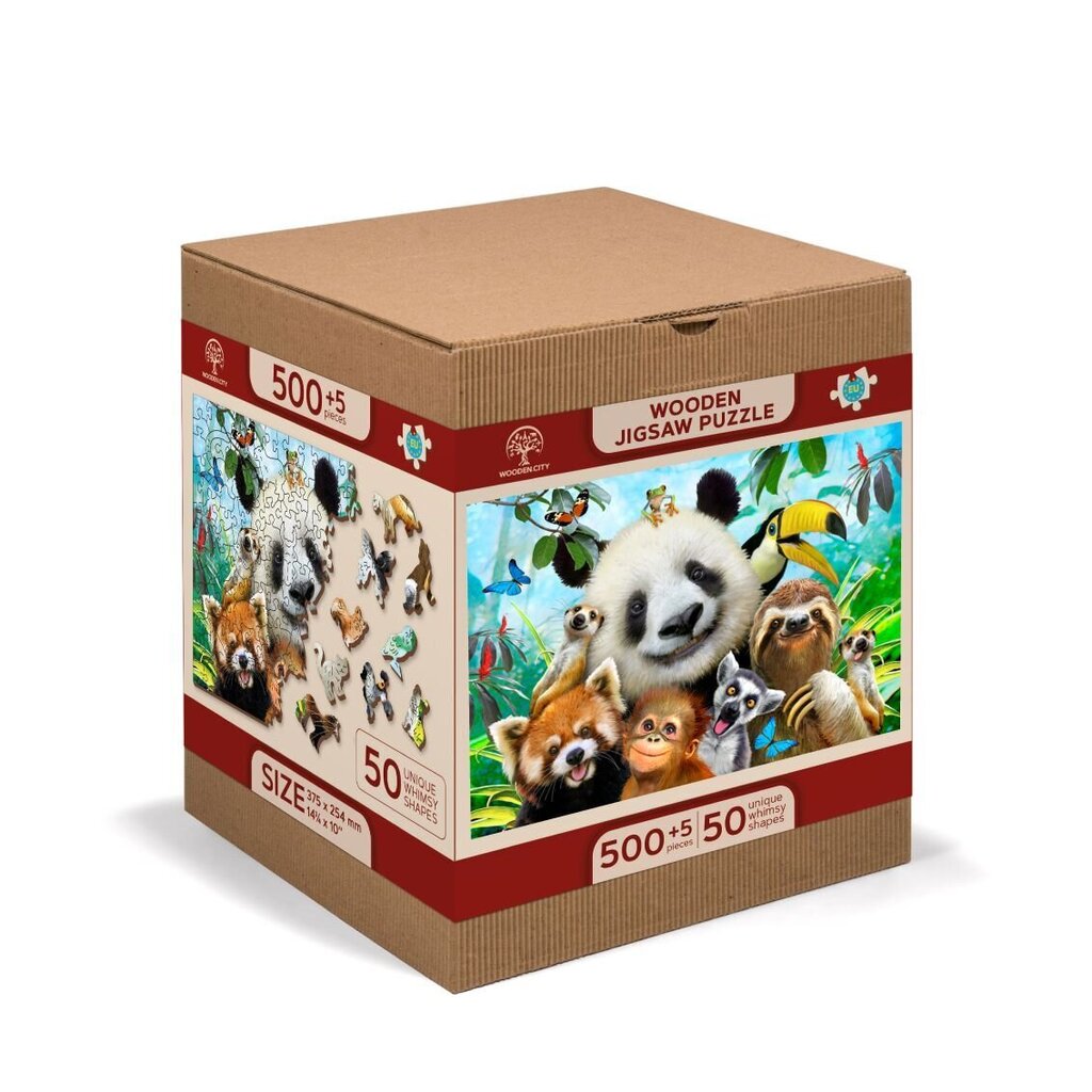 Koka puzle ar figūrām Wooden City Laipni lūgti džungļos, 505 d. цена и информация | Puzles, 3D puzles | 220.lv