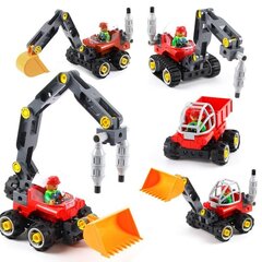 Strukturālo bloku ekskavators, 5in1 buldozers (42 bloki + 5 kartes) цена и информация | Конструктор автомобилей игрушки для мальчиков | 220.lv