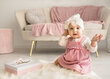 Komplekts meitenei Nini BB-16, balts/rozā cena un informācija | Apģērbu komplekti jaundzimušajiem | 220.lv