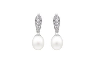 Stella jewelry sudraba auskari sievietēm ar pērlēm ir cirkoniais SK16415EL-W cena un informācija | Auskari | 220.lv