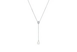 Sudraba kaklarota sievietēm Stella jewelry ar pērlēm un cirkonijiem, SK23484N-W cena un informācija | Kaklarotas | 220.lv