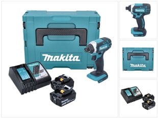 Аккумуляторный ударный гайковерт Makita 18 В с аккумулятором цена и информация | Шуруповерты, дрели | 220.lv