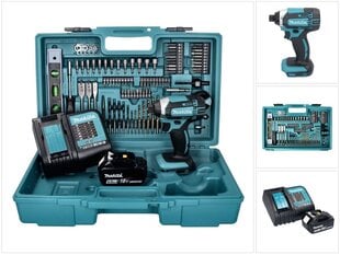 Аккумуляторный ударный гайковерт Makita 18 В с аккумулятором цена и информация | Шуруповерты, дрели | 220.lv