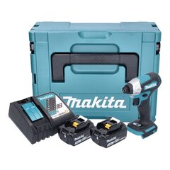 Аккумуляторный ударный гайковерт Makita 18 В с аккумулятором цена и информация | Шуруповерты, дрели | 220.lv