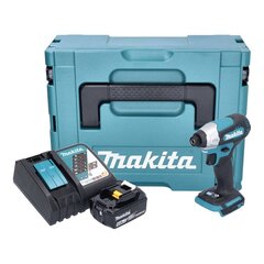 Аккумуляторный ударный гайковерт Makita 18 В с аккумулятором цена и информация | Шуруповерты, дрели | 220.lv