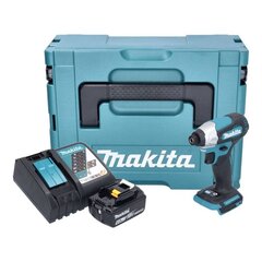 Аккумуляторный ударный гайковерт Makita 18 В с аккумулятором цена и информация | Шуруповерты, дрели | 220.lv