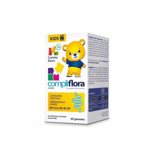 Uztura bagātinātājs CompliFlora Kids Gummy Bears, 60 želejpastilas cena un informācija | Vitamīni, preparāti, uztura bagātinātāji labsajūtai | 220.lv