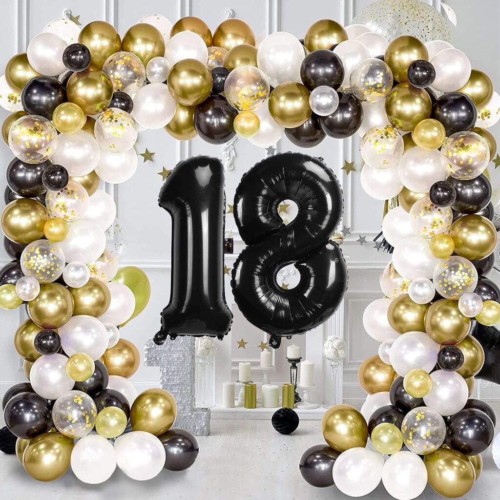 Dekoratīvie baloni 18 gadu dzimšanas dienas komplekts, 120 gab. cena un informācija | Baloni | 220.lv