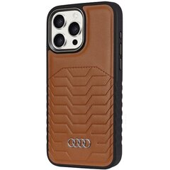 Audi Synthetic Leather MagSafe iPhone 14 Pro 6.1" brązowy|brown hardcase AU-TPUPCMIP14P-GT|D3-BN цена и информация | Чехлы для телефонов | 220.lv