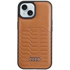 Audi Synthetic Leather MagSafe iPhone 15 Pro 6.1" czerwony|red hardcase AU-TPUPCMIP15P-GT|D3-RD цена и информация | Чехлы для телефонов | 220.lv