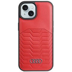 Audi Synthetic Leather MagSafe iPhone 15 Pro 6.1" czerwony|red hardcase AU-TPUPCMIP15P-GT|D3-RD цена и информация | Чехлы для телефонов | 220.lv