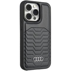 Audi Synthetic Leather MagSafe iPhone 15 Pro 6.1" czarny|black hardcase AU-TPUPCMIP15P-GT|D3-BK цена и информация | Чехлы для телефонов | 220.lv
