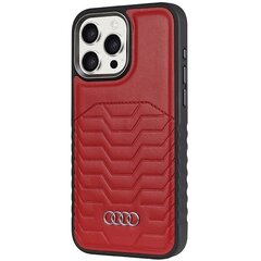 Audi Synthetic Leather MagSafe iPhone 15 Pro 6.1" czerwony|red hardcase AU-TPUPCMIP15P-GT|D3-RD цена и информация | Чехлы для телефонов | 220.lv