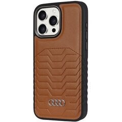 Audi Synthetic Leather MagSafe iPhone 15 Pro Max 6.7" brązowy|brown hardcase AU-TPUPCMIP15PM-GT|D3-BN цена и информация | Чехлы для телефонов | 220.lv