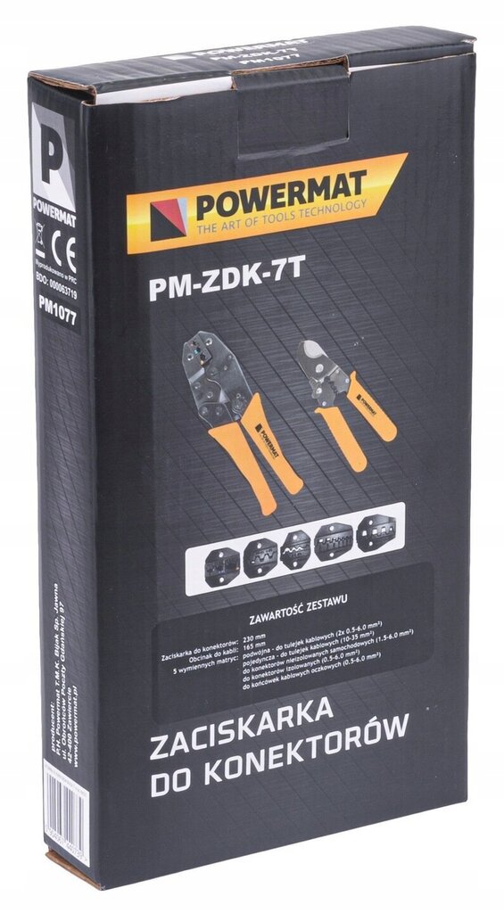 Savienotāju presēšanas knaibles Powermat PM-ZDK-7T, 10-35 mm cena un informācija | Rokas instrumenti | 220.lv