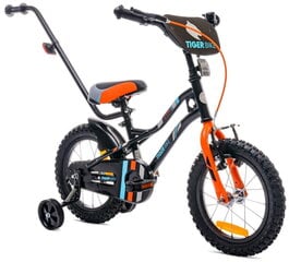 Velosipēds zēniem Tiger Bike, 14", melns/oranžs/tirkīza cena un informācija | Velosipēdi | 220.lv