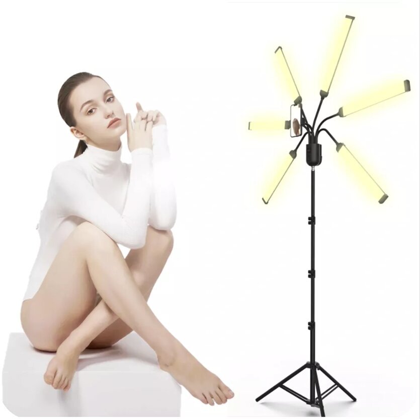 Kosmētiskais foto lampa, elastīgs 6x LED panelis tālvadības pults Cosme 60W cena un informācija | Apgaismojums fotografēšanai | 220.lv