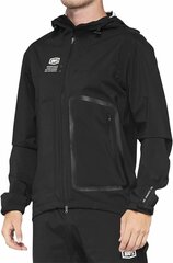 Велосипедная куртка с капюшоном 100% Hydromatic, S, черного цвета цена и информация | Одежда для велосипедистов | 220.lv