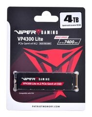 Patriot Viper VP4300L цена и информация | Внутренние жёсткие диски (HDD, SSD, Hybrid) | 220.lv