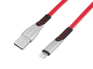 IPHONE USB CABLE 2.4A, RED, QUICK CHARGER 3.0, 1m, POWERLINE BW02. цена и информация | Кабели для телефонов | 220.lv