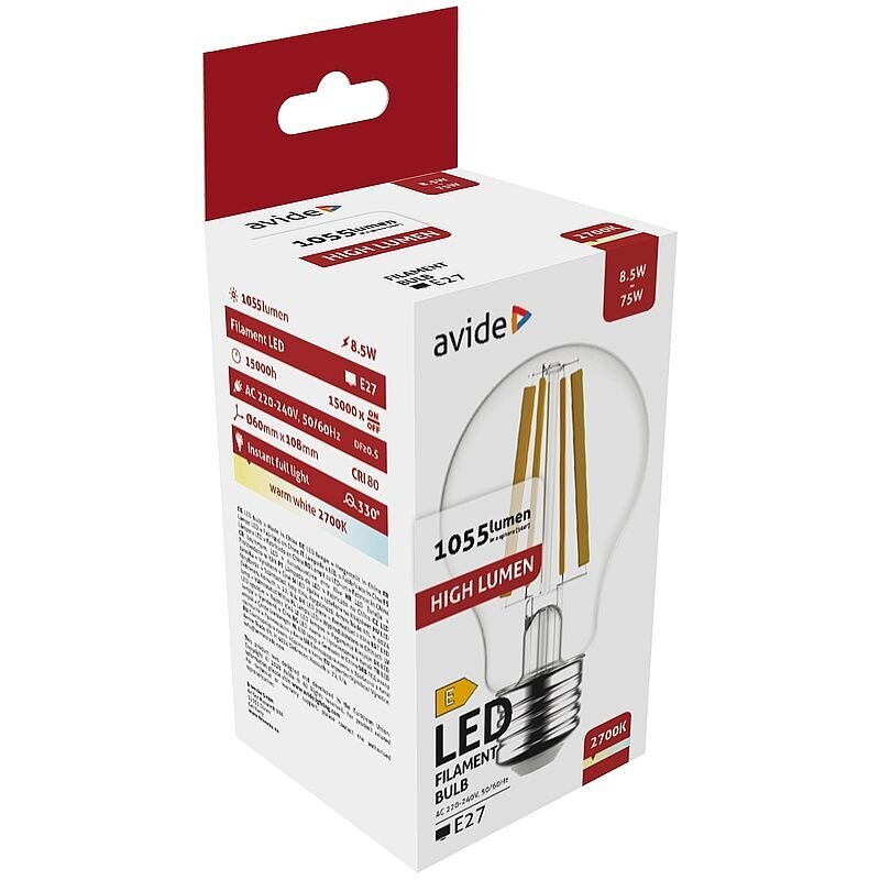 LED lampa Avide 8.5W E27 2700K cena un informācija | Spuldzes | 220.lv