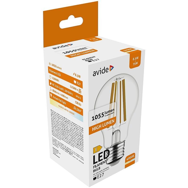 LED lampa Avide 8.5W E27 4000K cena un informācija | Spuldzes | 220.lv