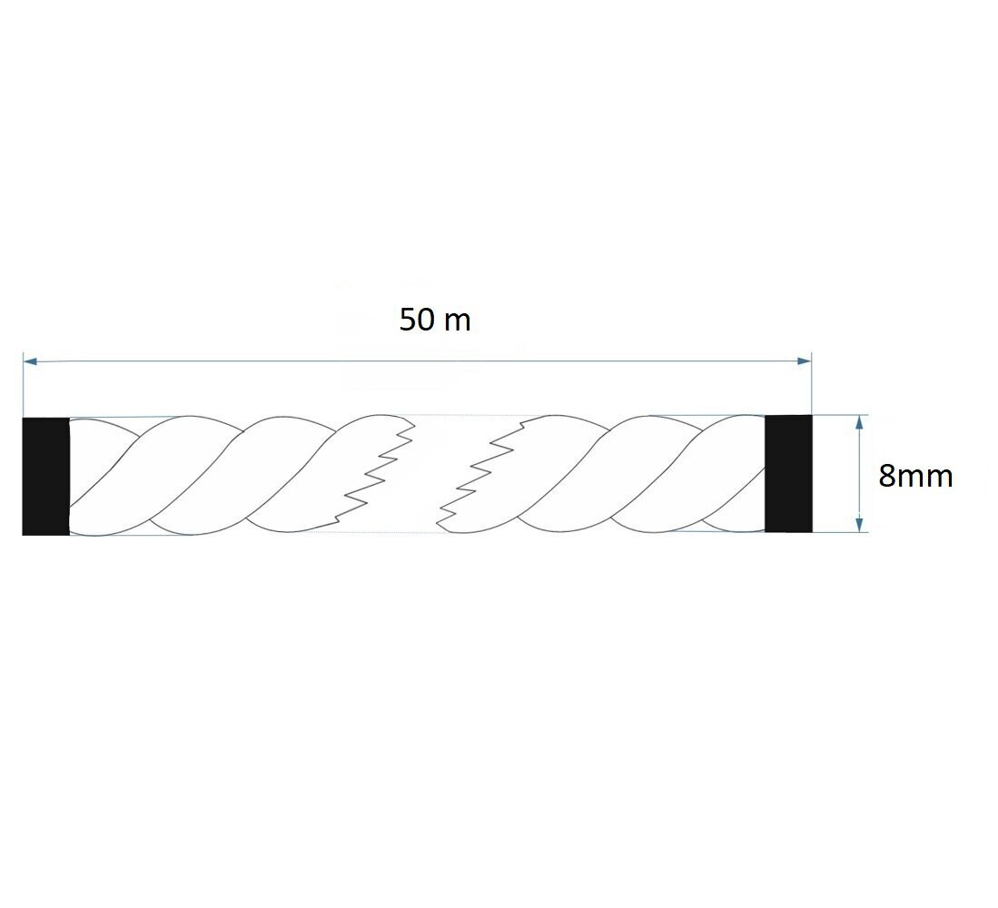 Džutas virve 8 mm, 50 m cena un informācija | Dārza instrumenti | 220.lv