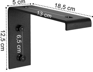 Plauktu kronšteins, 18,5x12,5x5 cm cena un informācija | Plauktu sistēmas | 220.lv