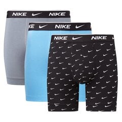 Nike bokseri vīriešiem EVERYDAY COTTON STRETCH 3 gab., melni-pelēki-zili cena un informācija | Vīriešu apakšbikses | 220.lv