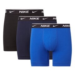 Nike bokseri vīriešiem EVERYDAY COTTON STRETCH 3 gab., melni-tumši zili-zili цена и информация | Мужские трусы | 220.lv