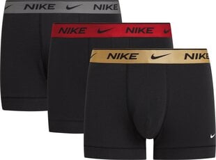 Nike bokseri vīriešiem EVERYDAY COTTON STRETCH TRUNK 3 gab, melni цена и информация | Мужские трусы | 220.lv