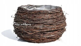 Puķu pods Wicker Shop, 25x15 cm cena un informācija | Puķu podi | 220.lv