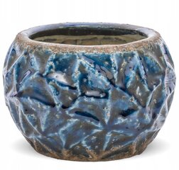 Цветочный горшок Duwen 17 х 17 х 12,5 см, керамика, синий цена и информация | Ящики для рассады | 220.lv