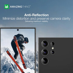 Закаленное стекло Amazing Thing AR Lens Glass S24UCAMBGLA на камеру Samsung Galaxy S24 Ultra (5 шт.), черное цена и информация | Защитные пленки для телефонов | 220.lv