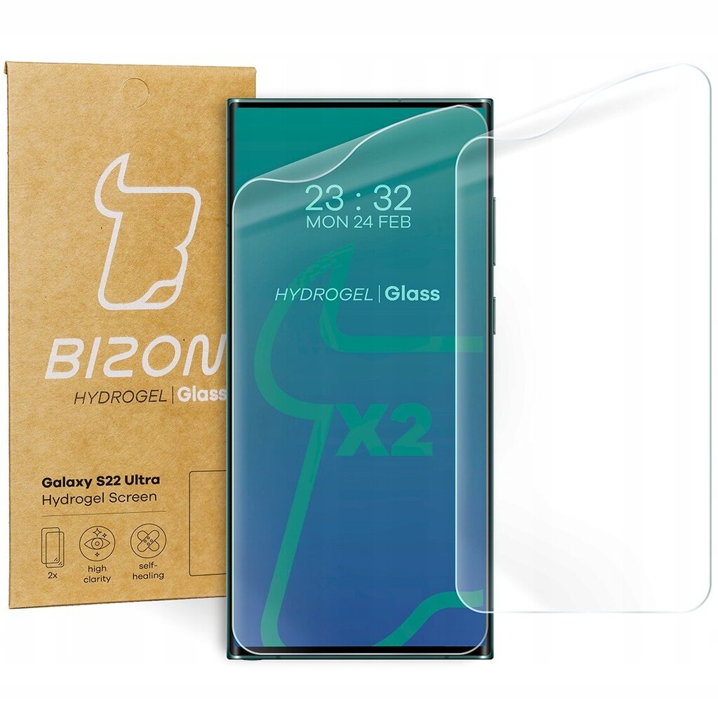 Hidrogela plēve Bizon Glass Hydrogel Galaxy S22 Ultra 2 gab. cena un informācija | Ekrāna aizsargstikli | 220.lv