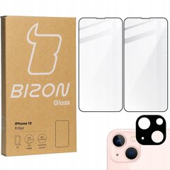 Bizon Glass Edge iPhone 13 melns 2 gabali cena un informācija | Ekrāna aizsargstikli | 220.lv