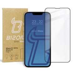 Bizon Glass Edge 2 priekš iPhone 14 / 13 / 13 Pro melns cena un informācija | Ekrāna aizsargstikli | 220.lv