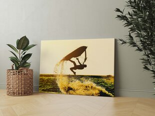 Glezna, 100x150 cm Saulriets okeānā ar ekstrēmo ūdenssportu цена и информация | Картины | 220.lv
