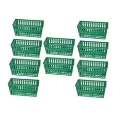 Цветочный горшок-корзина 20 см х 10 х 11,5 см, пластик зеленый 10 шт. цена и информация | Ящики для рассады | 220.lv