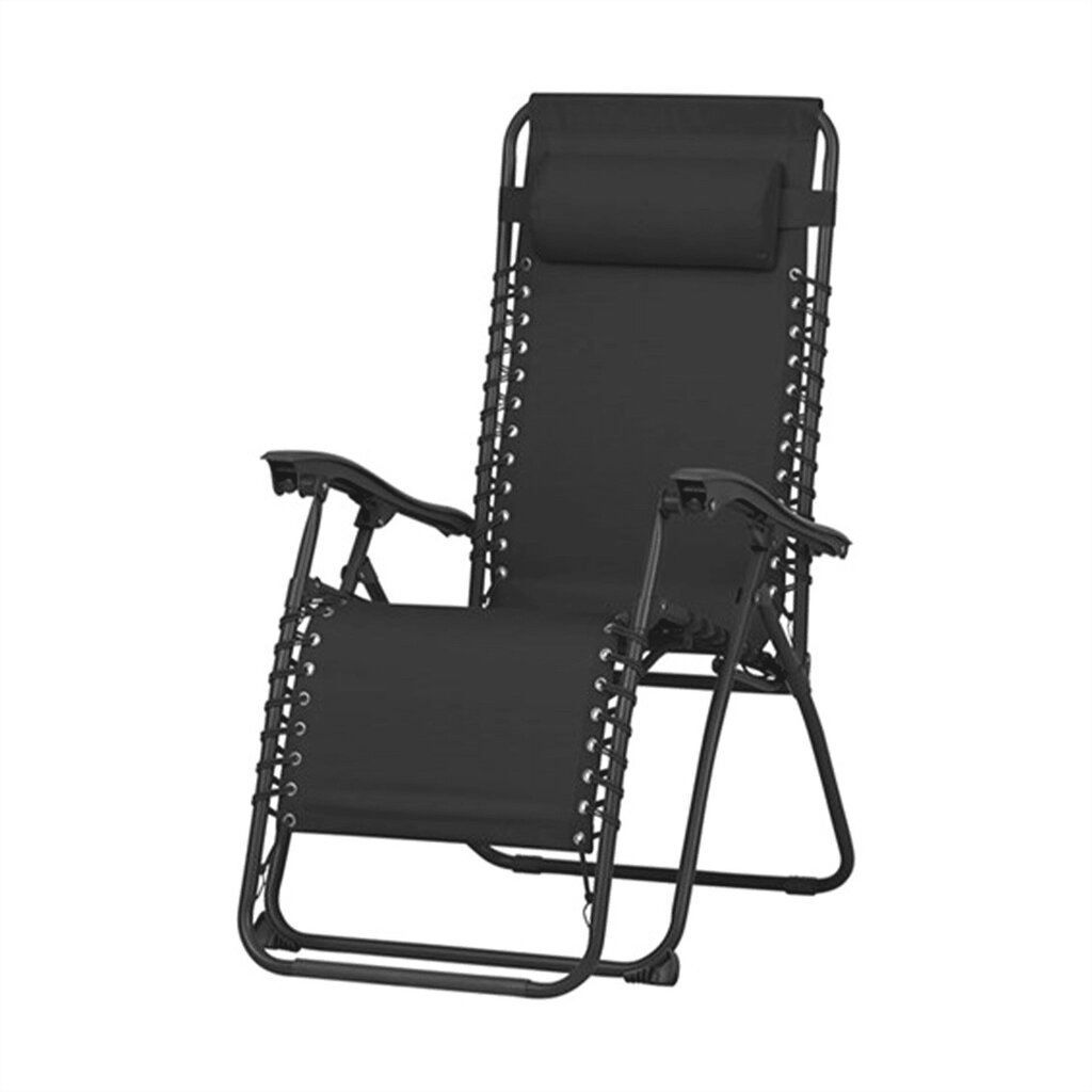 Saliekamais Guļamkrēsls Miers 2, Melns цена и информация | Sauļošanās krēsli | 220.lv