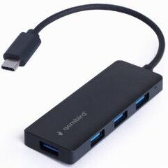 Hubs Gembird 4-port USB-C 4xUSB 3.1 (Gen 1) Black цена и информация | Адаптеры и USB разветвители | 220.lv