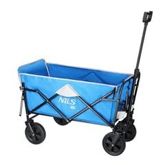 Saliekamie ratiņi Nils Camp Folding Wagon NC1606, pelēki/zili цена и информация | Другой туристический инвентарь | 220.lv