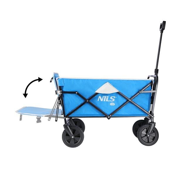 Saliekamie ratiņi Nils Camp Folding Wagon NC1606, pelēki/zili cena un informācija | Citas tūrisma preces | 220.lv