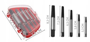 Винтовые Экстракторы Для Отломанных Болтов 5 Шт. цена и информация | Механические инструменты | 220.lv