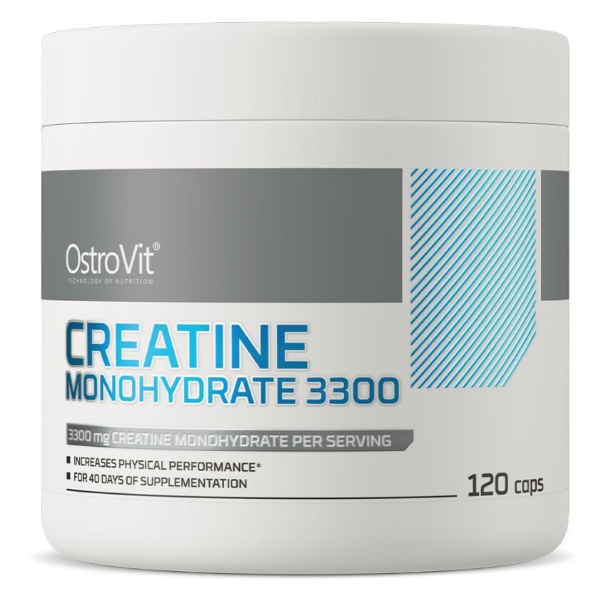 Uztura bagātinātājs OstroVit Creatine Monohydrate 3300 mg, 120 kapsulas cena un informācija | Kreatīni | 220.lv