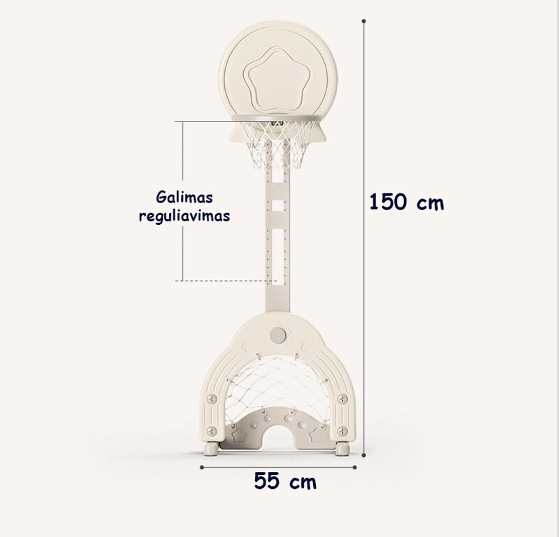 Basketbola stends bērniem Smart Mama 3in1, 150x55 cm cena un informācija | Basketbola grozi | 220.lv