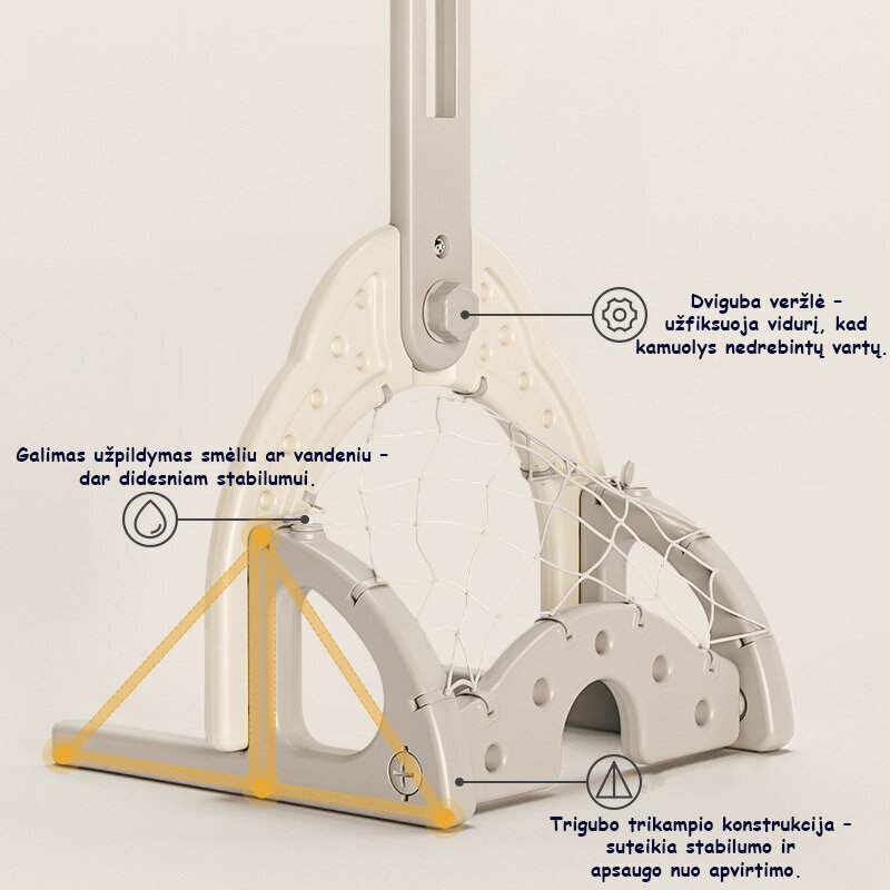 Basketbola stends bērniem Smart Mama 3in1, 150x55 cm cena un informācija | Basketbola grozi | 220.lv