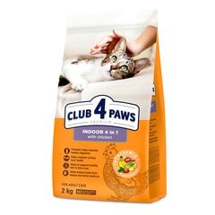 Club 4 Paws Premium pilnvērtīga barība pieaugušiem mājas kaķiem Indoor 4 in 1, 2 kg cena un informācija | Sausā barība kaķiem | 220.lv